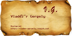 Vladár Gergely névjegykártya